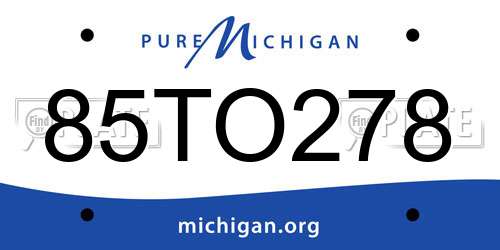 85TO278 Michigan License Plate