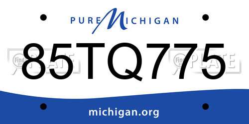 85TQ775 Michigan License Plate