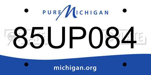 85UP084 Michigan License Plate