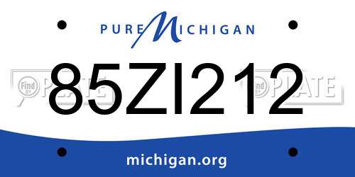 85ZI212 Michigan License Plate