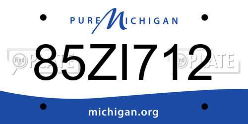 85ZI712 Michigan License Plate