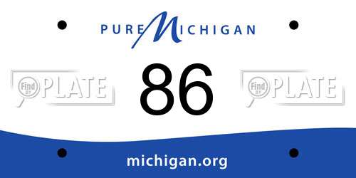 86 Michigan License Plate
