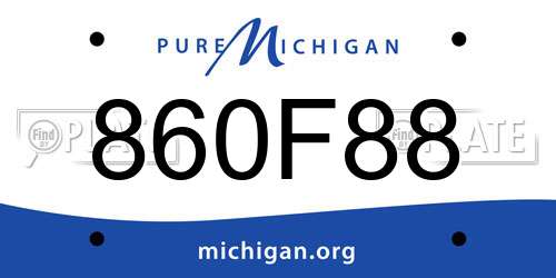 860F88 Michigan License Plate