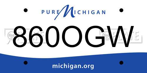 860OGW Michigan License Plate
