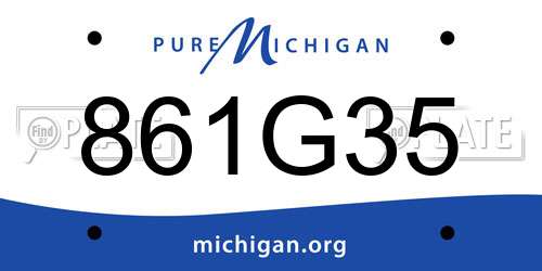861G35 Michigan License Plate