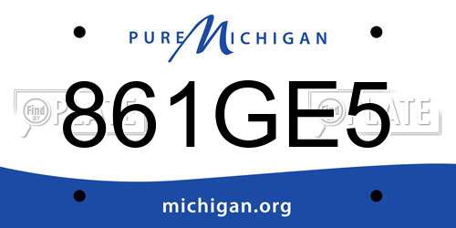 861GE5 Michigan License Plate