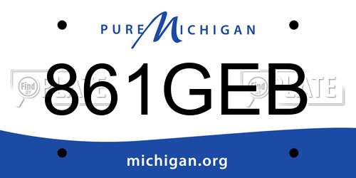 861GEB Michigan License Plate