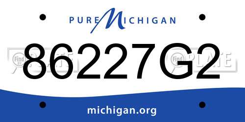 86227G2 Michigan License Plate