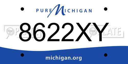 8622XY Michigan License Plate