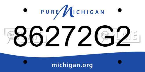 86272G2 Michigan License Plate