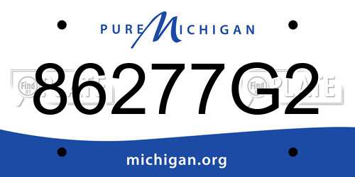 86277G2 Michigan License Plate