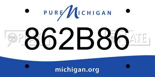 862B86 Michigan License Plate