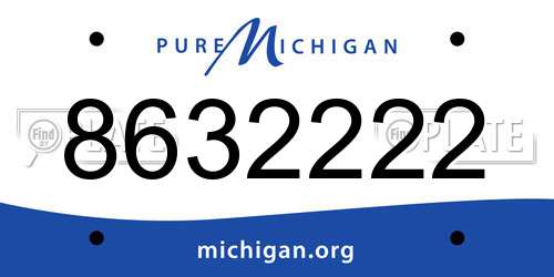 8632222 Michigan License Plate