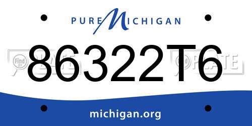 86322T6 Michigan License Plate