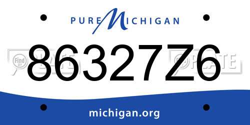 86327Z6 Michigan License Plate