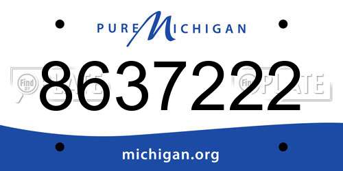 8637222 Michigan License Plate