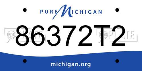 86372T2 Michigan License Plate