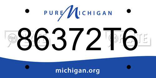 86372T6 Michigan License Plate