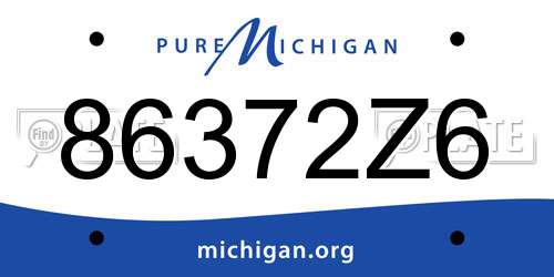 86372Z6 Michigan License Plate