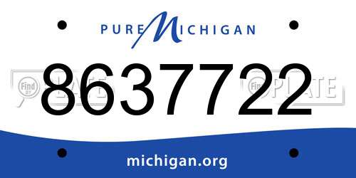 8637722 Michigan License Plate
