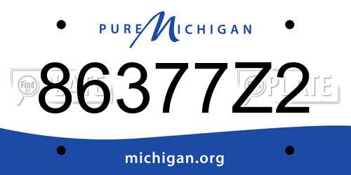 86377Z2 Michigan License Plate