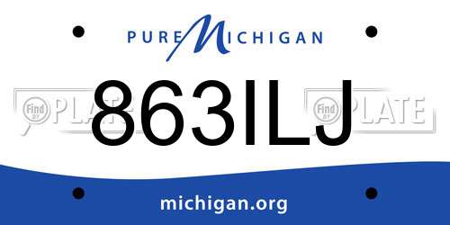 863ILJ Michigan License Plate