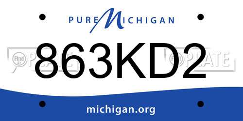 863KD2 Michigan License Plate