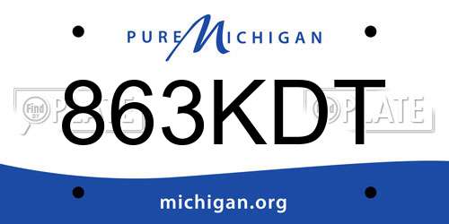 863KDT Michigan License Plate