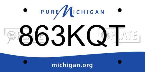 863KQT Michigan License Plate