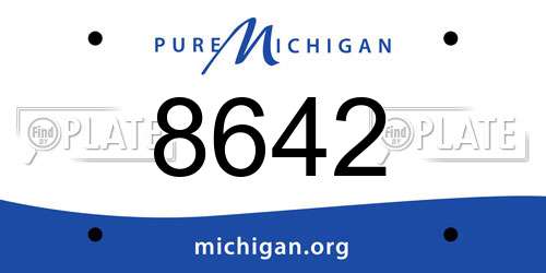 8642 Michigan License Plate