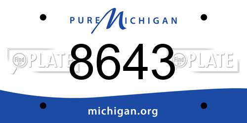 8643 Michigan License Plate