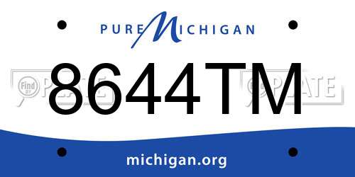 8644TM Michigan License Plate