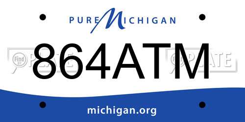 864ATM Michigan License Plate