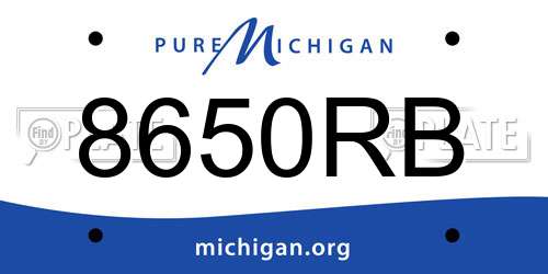 8650RB Michigan License Plate