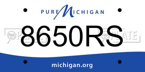8650RS Michigan License Plate
