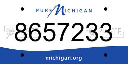 8657233 Michigan License Plate