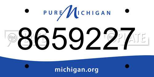 8659227 Michigan License Plate