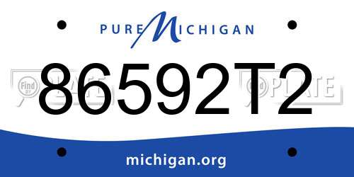 86592T2 Michigan License Plate