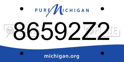 86592Z2 Michigan License Plate