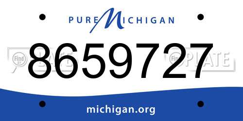 8659727 Michigan License Plate