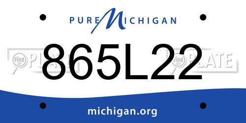 865L22 Michigan License Plate