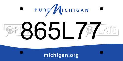 865L77 Michigan License Plate