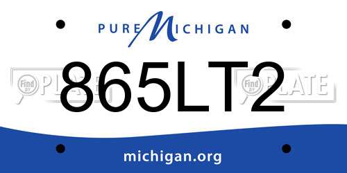 865LT2 Michigan License Plate