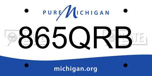 865QRB Michigan License Plate