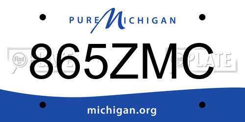 865ZMC Michigan License Plate