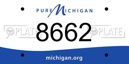 8662 Michigan License Plate