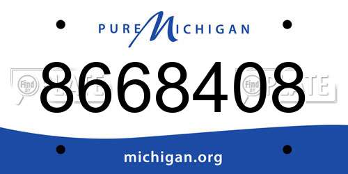 8668408 Michigan License Plate