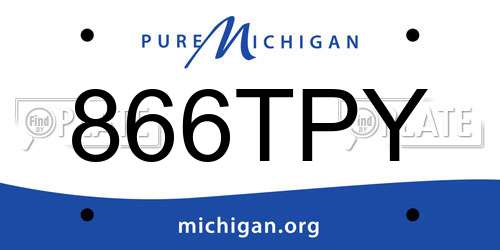 866TPY Michigan License Plate