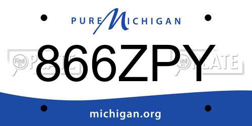 866ZPY Michigan License Plate