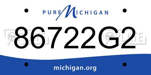 86722G2 Michigan License Plate